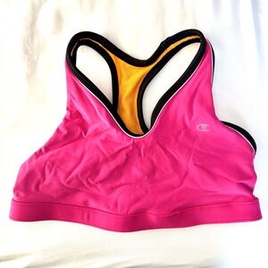 Champion Women's Double Dry  Pink and Black Sports Bra- size M